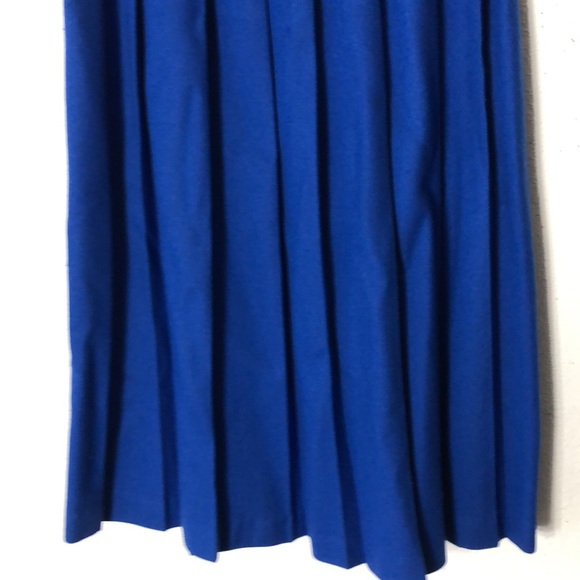 Vintage Career Editions Blue 100% Wool Pleated Skirt made USA 12 - Picture 2 of 6